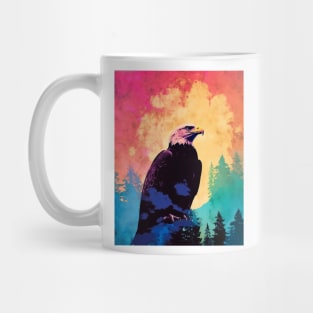 Majestic Eagle Silhouette: Freedom's Colors Mug